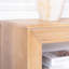 Console rustique en bois massif avec tablette de rangement