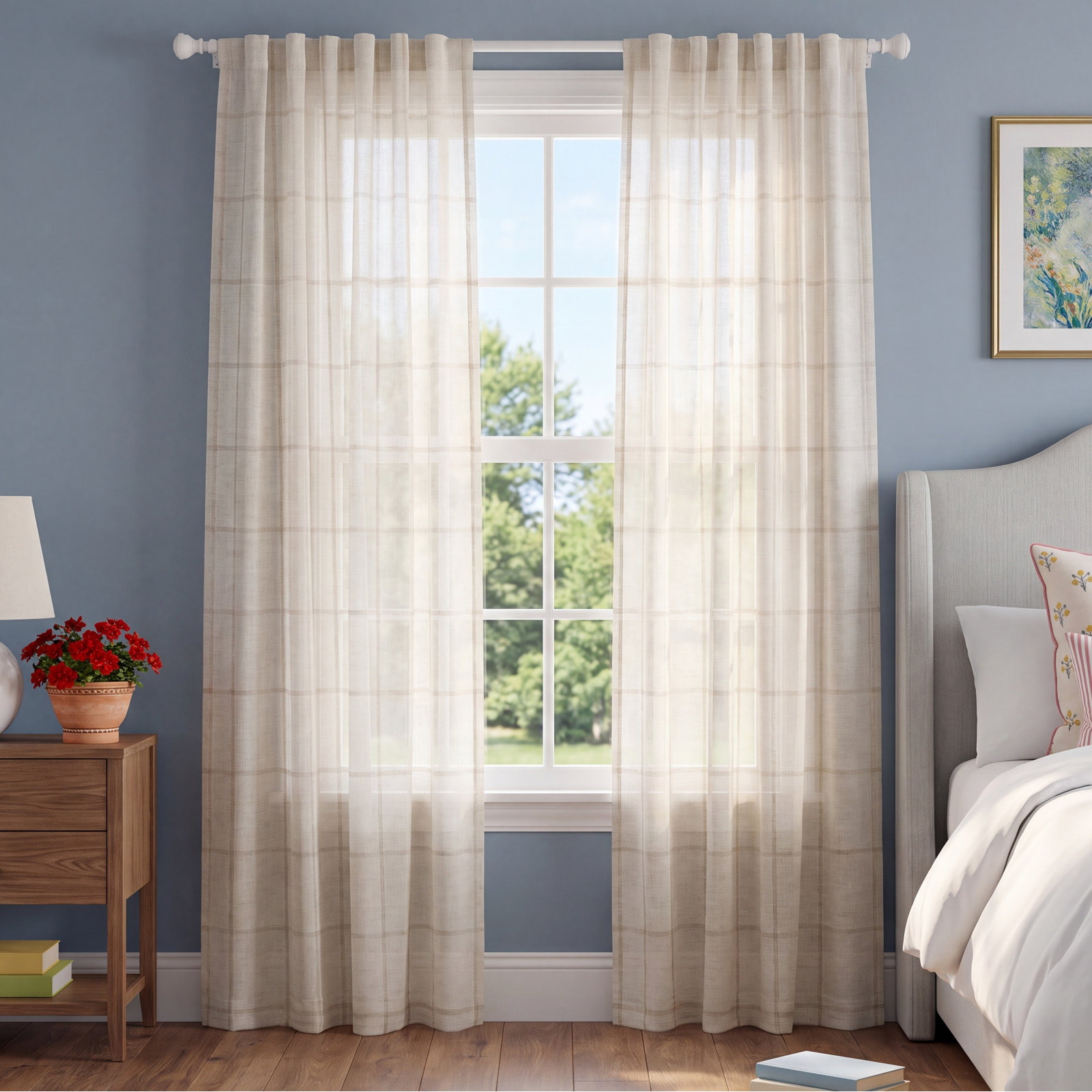 Lauren Ralph Lauren Rubin Sheer Curtain Panel, Beige, 54" x 96"