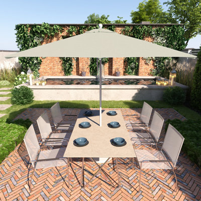 Parasol de patio blanc mat 11 pi.
