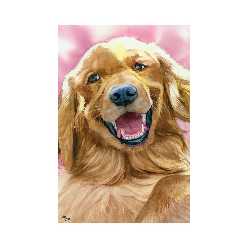 Golden Moment - Golden Retriever by Judith Stein - Wrapped Canvas Painting, 20.32 cm H x 30.48 cm W