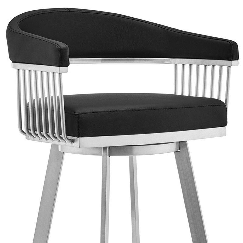 Tabouret de bar pivotant 26 po, Noir, Tabouret de bar (siège d'une hauteur de 25 po)