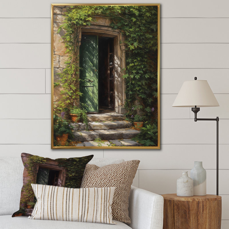 «Rocci Green and Beige Nature's Front Front Greeting» sur impression sur toile, H 40 po x l 30 po x P 1,5 po