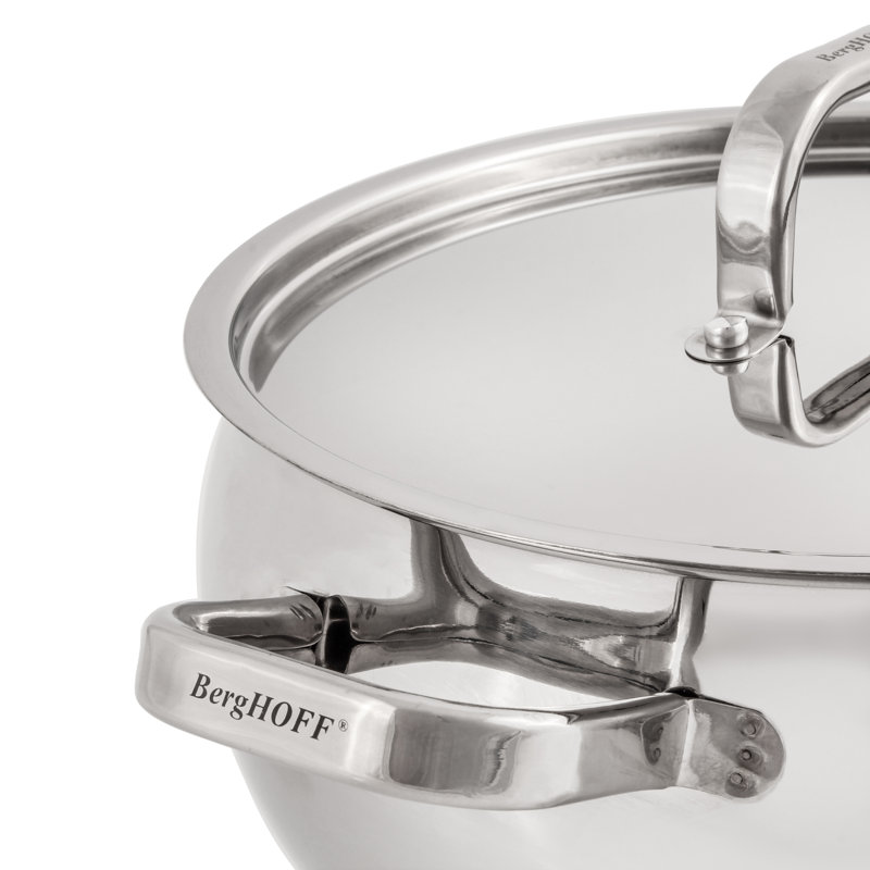 Batterie de cuisine de 12 pièces en acier inoxydable 18/10 avec couvercles en métal BergHOFF Essentials Belly Shape