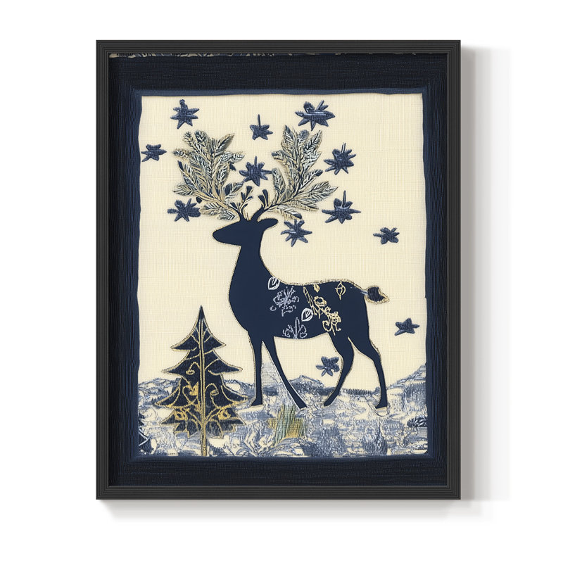 «Christmas Holiday Art DCCLX», reproduction d'art encadrée - bois massif, Noir, noir, noir, noir, H 15 po x l 12 po