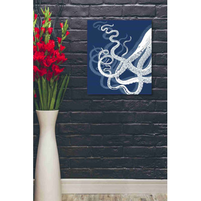 «Octopus Tentacles Blue and White» par Fab Funky, art mural sur toile