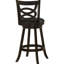 Tabourets de bar pivotants Cappuccino - Finition en bois, rembourrage noir et repas tendance à 2 hauteurs, siège pour