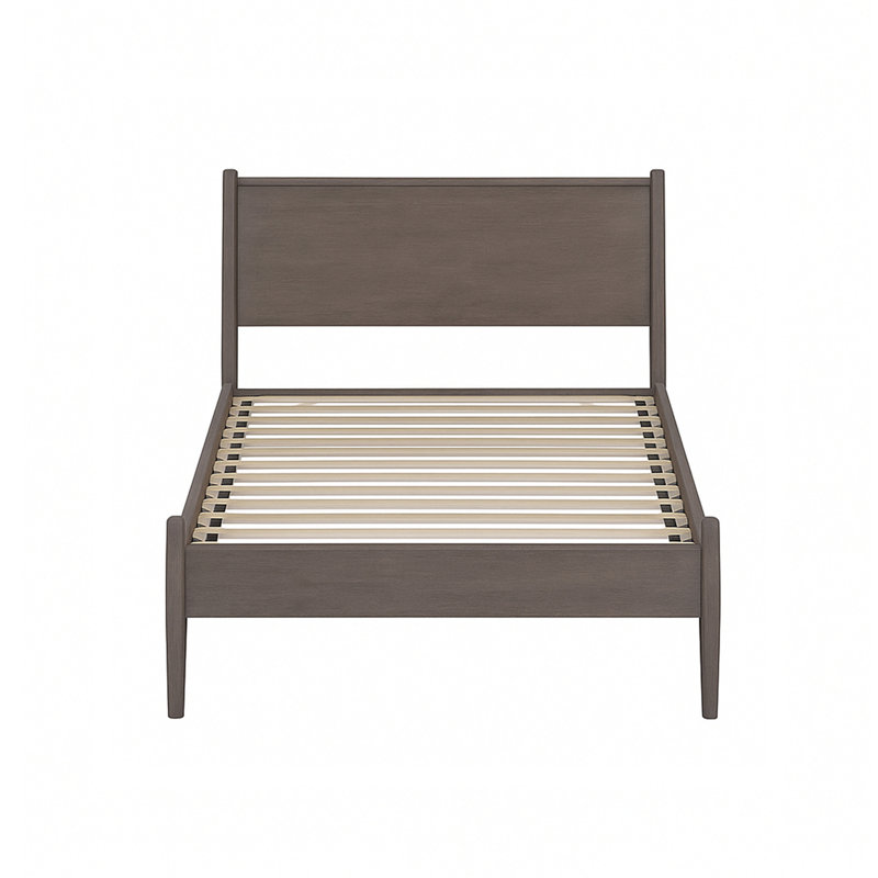 Lit plateforme Mid-Century, gris, Simple