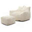 Fauteuil à billes en peluche avec accoudoirs et repose-pieds Giant-1730385081