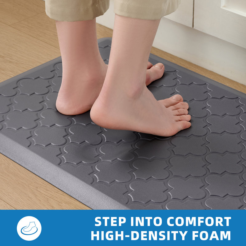 Dawnyelle Anti-fatigue Mat Non-Slip Kitchen Mat, Gray, Runner 17.3" x 59"
