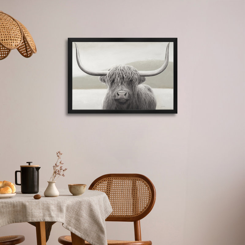 «Highland Cow Neutral», affiche encadrée de qualité supérieure par James Wiens, H 16 po x l 24 po