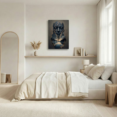Face Landscape Canvas Wall Art Oil Painting Print Set Of 1