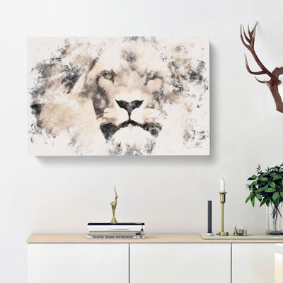 Lion Watercolour - Wrapped Canvas