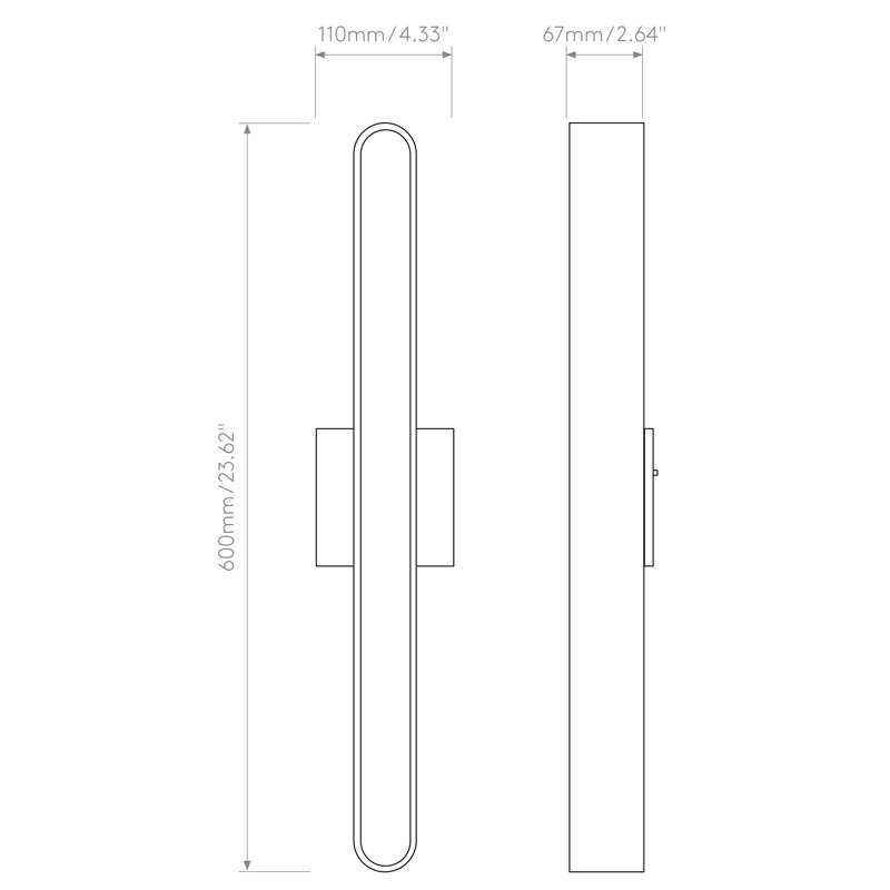 Atticus 3000K, 607 Lumens, Polished Chrome, 4.33" H x 23.62" W x 2.64" D