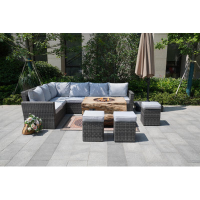 9 - Person Patio Conversation Set with Cushions