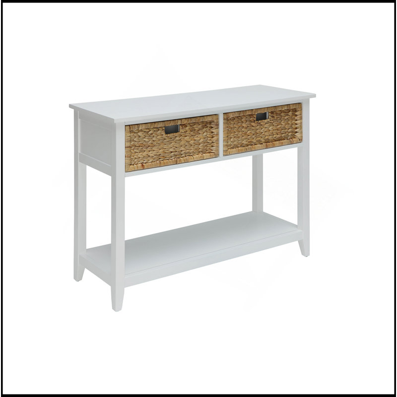 Flavius White Finish Console Table
