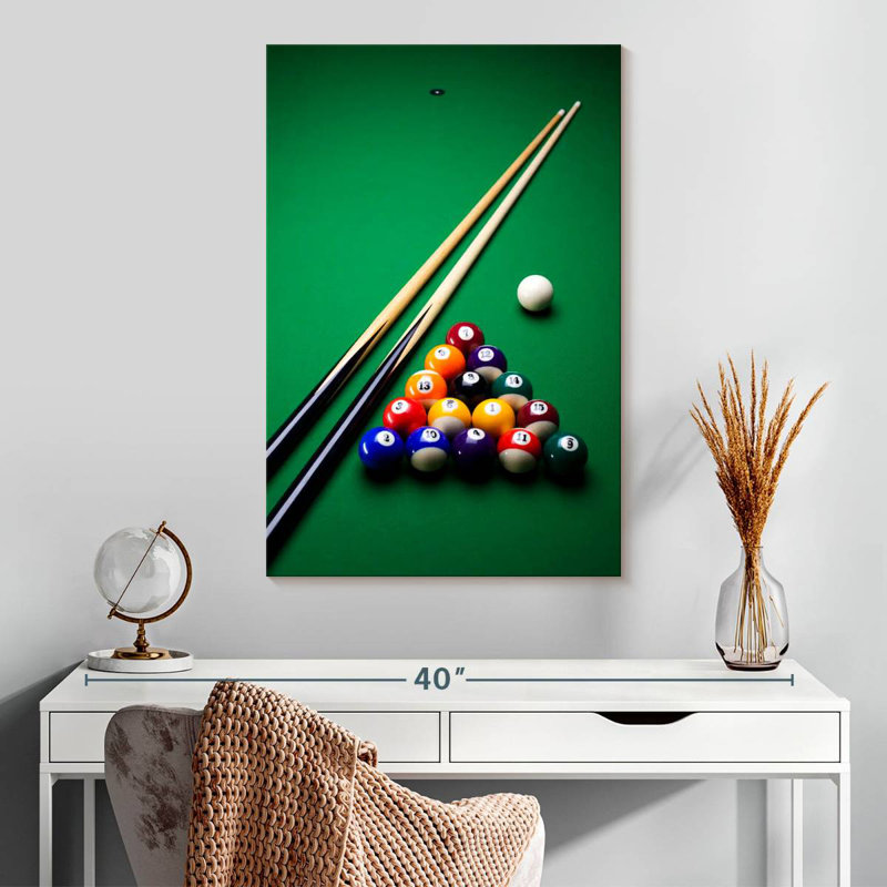 Playing Pool, 30" H x 20" W