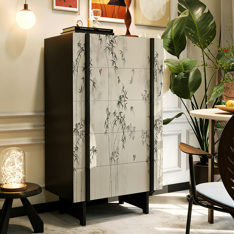 Compact Solid Wood Entryway Storage Cabinet