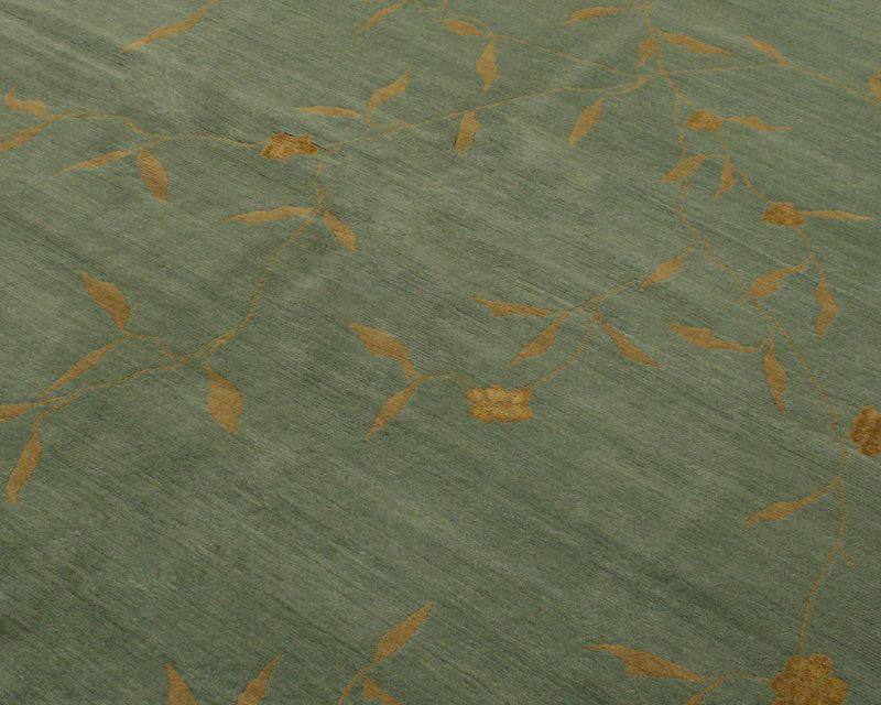 Climbing Floral Area Rug in Blue/Green/Yellow, Rectangle 8' x 10'
