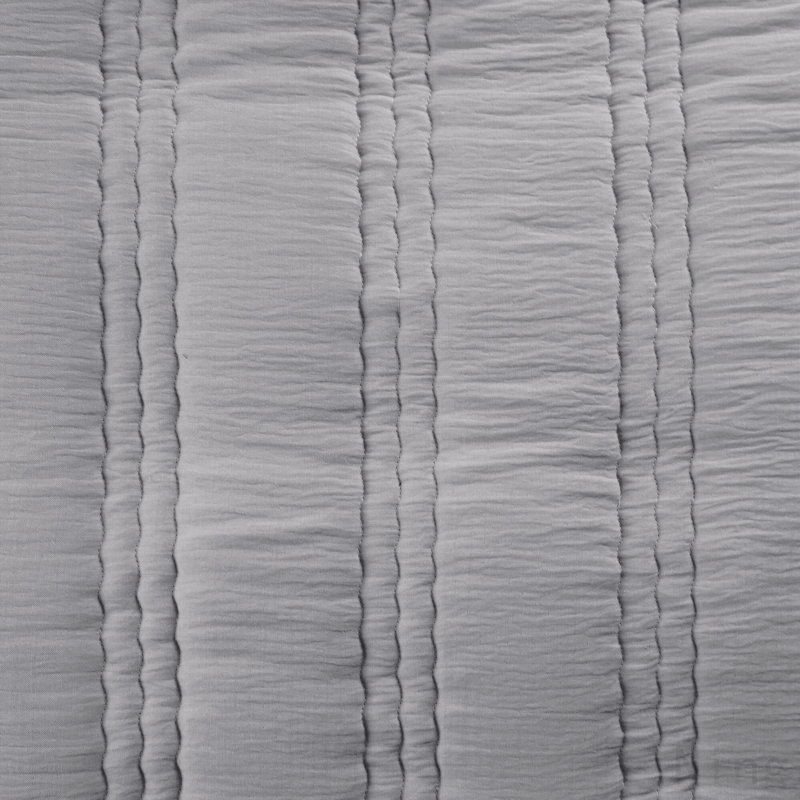 3 PCS Full/Queen Poly   Quilt Set Gray