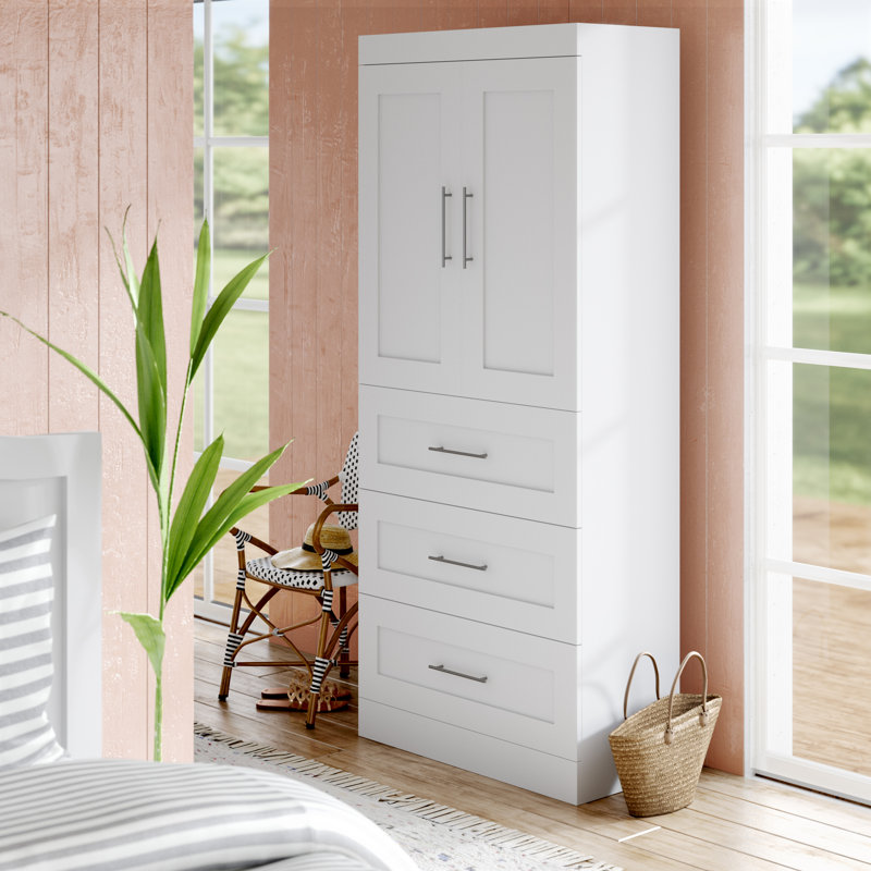 Arlex 36'' Wardrobe with Drawers, White