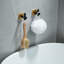 Ensemble de quincaillerie de salle de bain moderne 6 pièces, aluminium doré noir (barres à serviettes 24 po et 16 po)-124031024