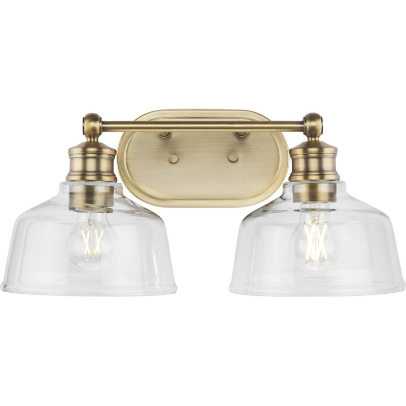 Éclairage pour meuble-lavabo 36 po Leo, Laiton rétro, Deux lumières