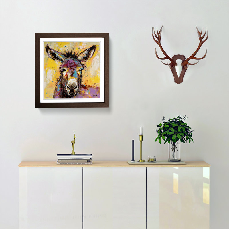 Single Picture Frame Print on Wood, Walnut
