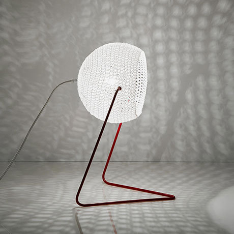 Metal Table Lamp, Red