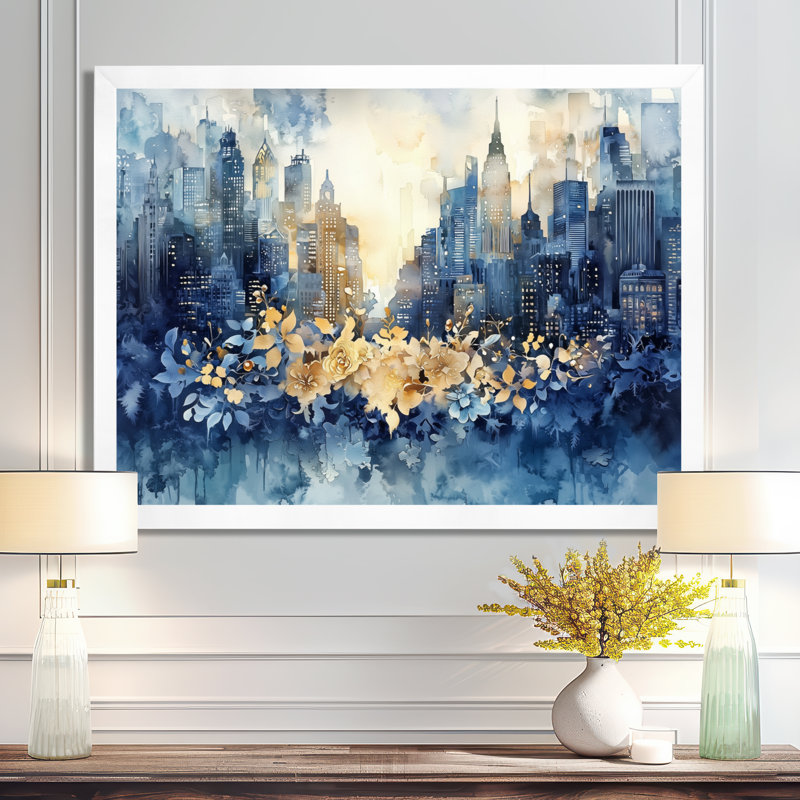 Odessie - Cityscapes Wall Art, Cadre de photo unique, H 24 po x l 32 po, Blanc