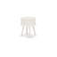 Ensemble de lit pour grand lit 3 pièces - Lit capitonné à boutons - Tête de lit tapissier en tissu de velours blanc lin et table de chevet au fini lin blanc-1866813297-1866813302