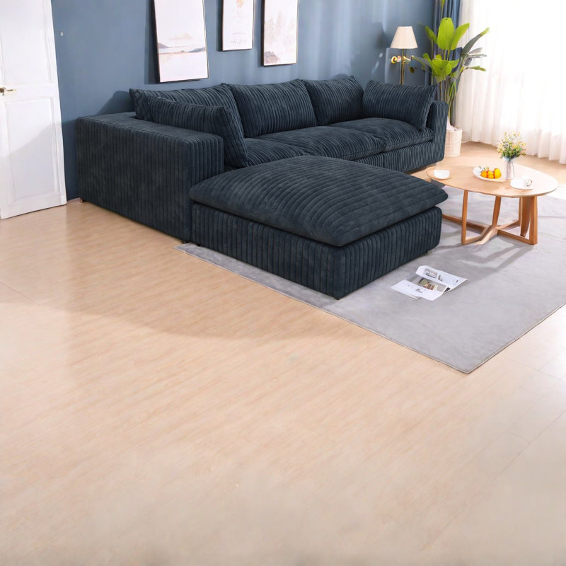 Canapé luxueux en tissu à assise profonde, conception modulaire pour la maison et le bureau