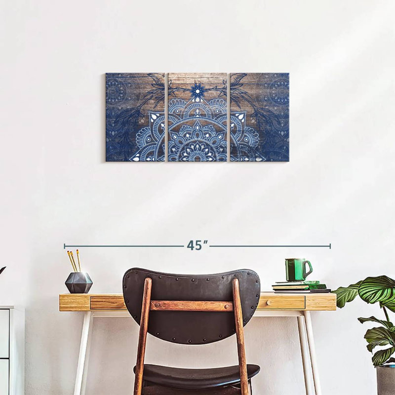 «Blueprint Mandala», reproduction sur toile, H 15 po x l 32 po x 1,25 po
