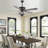 52-Inch Black Crystal Chandelier， Indoor Classsical Ceiling Fan