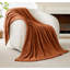 Plaid en molleton doux et moelleux couleur rouille, couverture esthétique toutes saisons mignonnes pour canapé, divan et lit