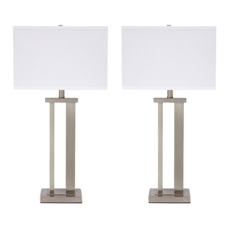 Brandow 29" Table Lamp Set, Silver