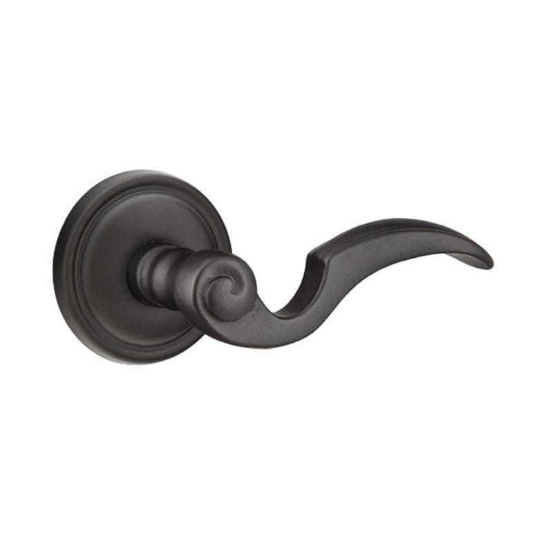 Faux levier de porte double avec rosette Napoli, Droite, Bronze plat noir