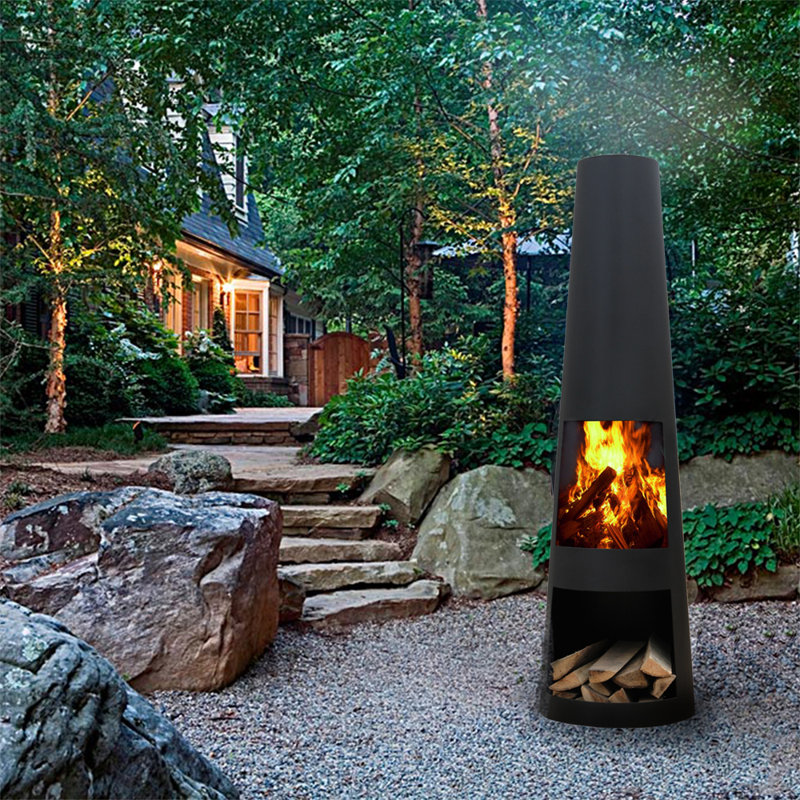 Saunderson Tapered Steel Wood Burning Smokeless Chimnea