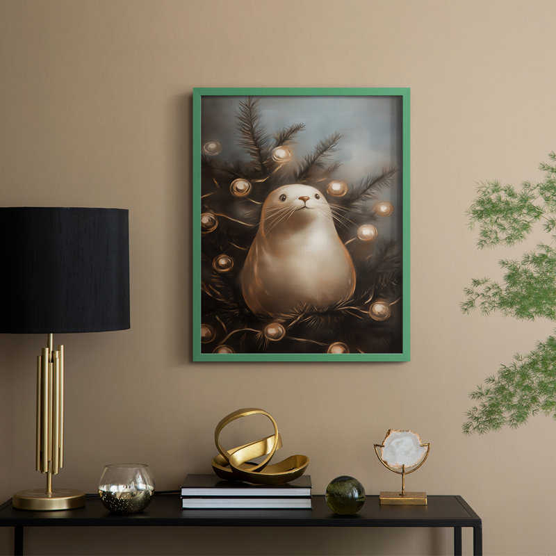 Art des Fêtes de Noël - série 2 - CECLXVII, reproduction encadrée - bois massif, H 30 po x l 24 po, Vert