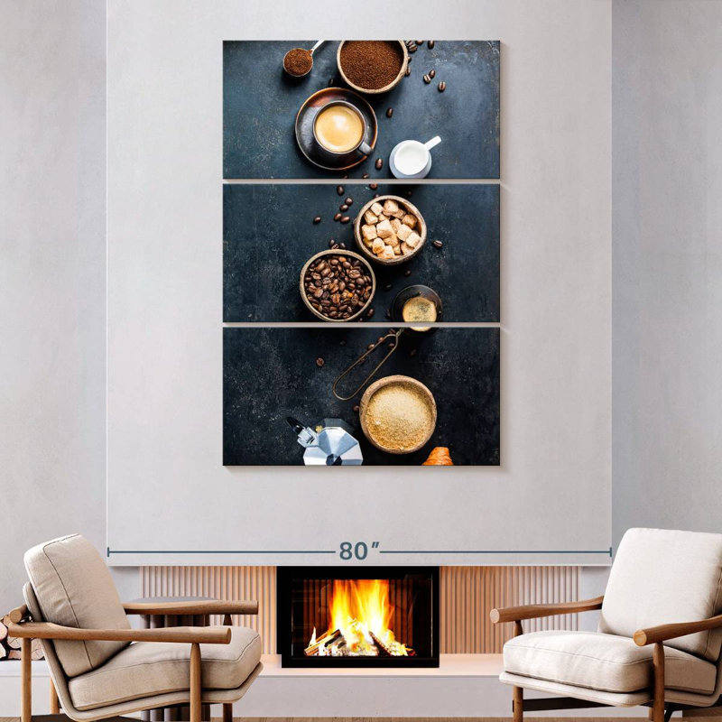 Yarlin Rustic Kitchen Coffee, 74'' H X 48'' W