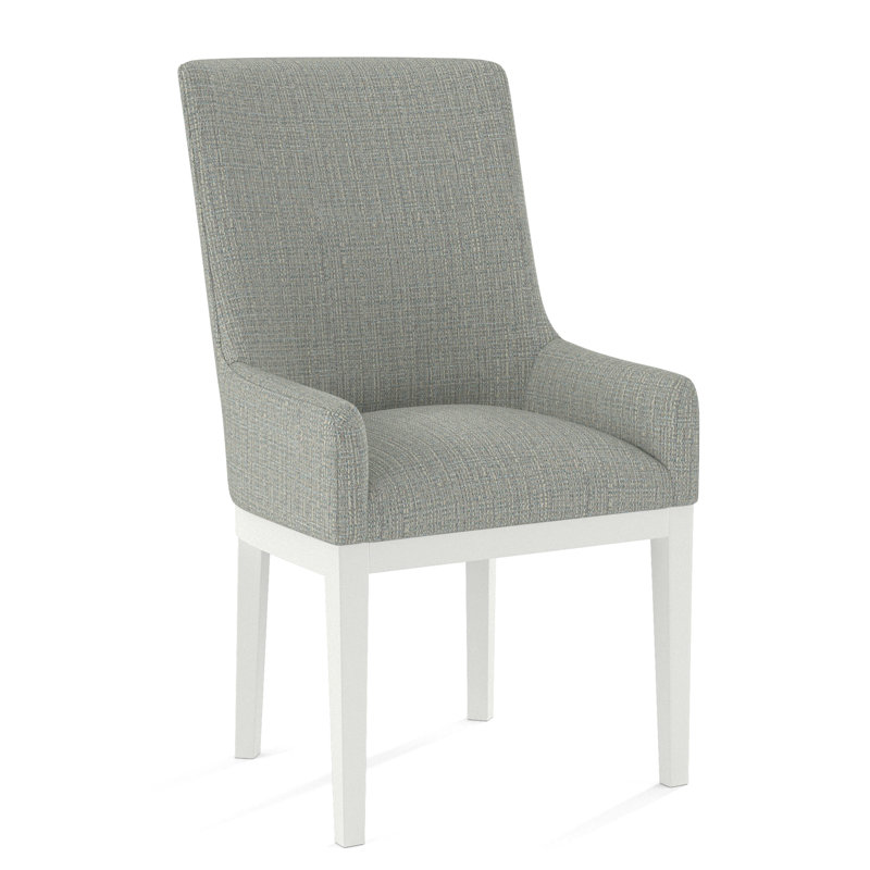 Upholstered Arm Chair, Applause Archway Grey, White