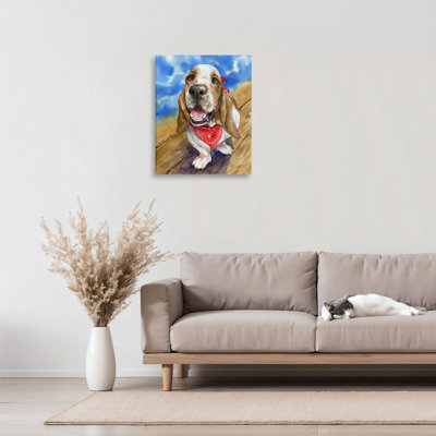 Basset Hound with Bandana Canvas, design by George Dyachenko