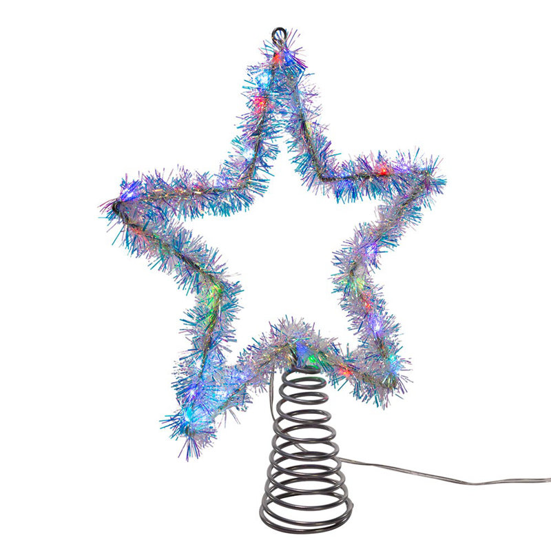 12.5 " Lighted Plastic Tree Topper, Clear