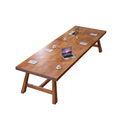 110.24"Modern minimalist solid wood rectangular conference table
