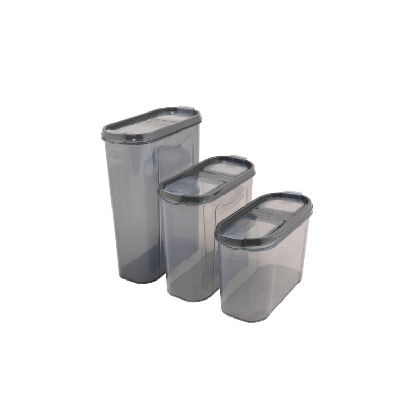 Durable Storage Box Set (24 Ps), Anthracite | 100% BPA Free Plastic, Double Lid Design | Includes 8 Boxes: 3.5 x 7.5 x 9.3 in (2800 ml), 3.5 x 7.5 x 6.7 in (2000ml), 3.5 x 7.5 x 4.9 in (1400ml) | Dishwasher Safe, Perfect for Organizing Home & Office