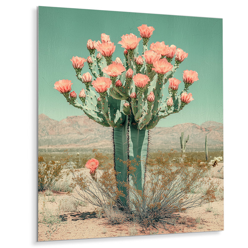 Linch - Cactus en métal, reproduction d'art traditionnelle en métal, H 20 po x l 12 po