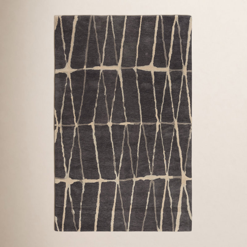 Pete Hand-Tufted Wool Geometric Area Rug, Rectangle 9' x 13'