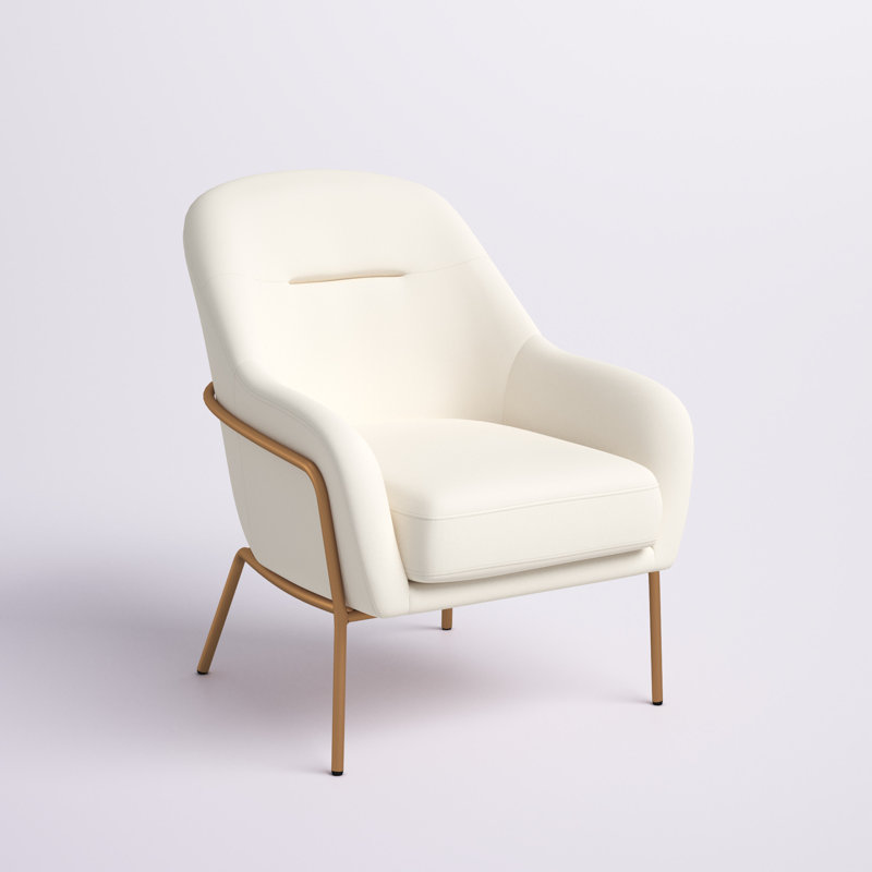 Fauteuil en velours de 26,25 po Margo, Cream Velvet