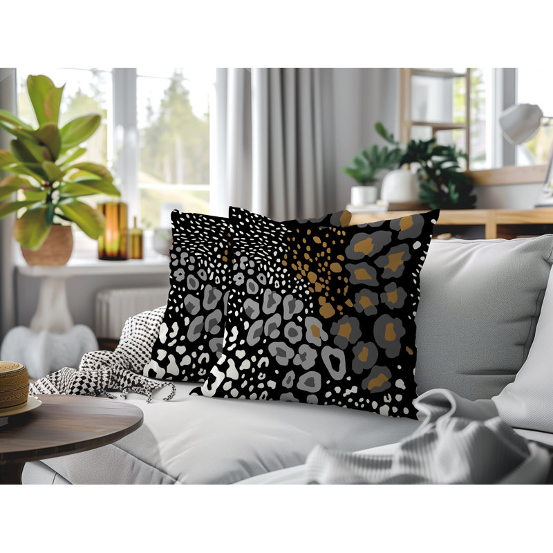 Oreiller réversible intérieur / extérieur Ashly, 16x16, Black