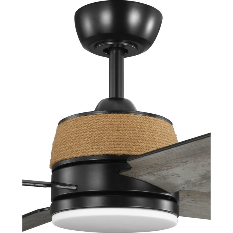 Ventilateur de plafond Shaffer II 56' avec éclairage DEL, Noir mat / gris anthracite rustique