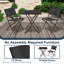 Ensemble bistro d'extérieur 3 pièces, ensemble de mobilier de patio pliant avec table et 2 chaises